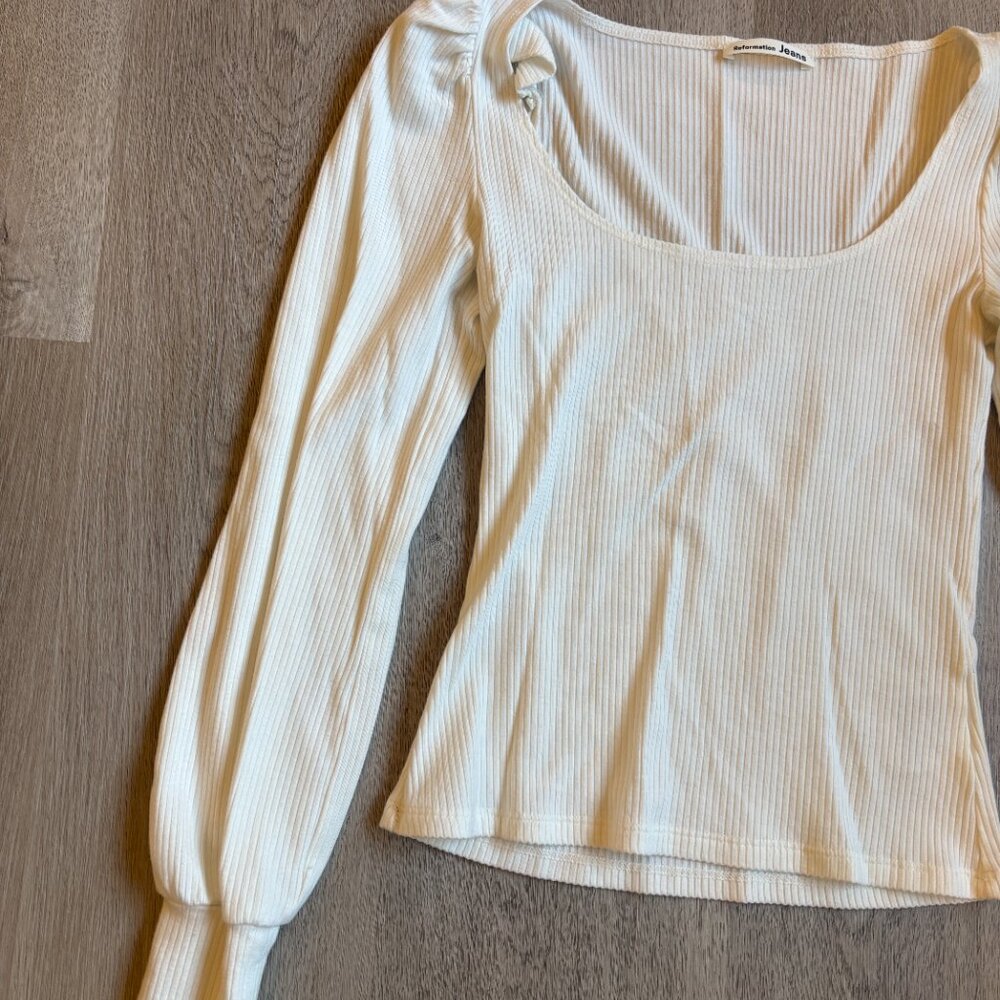 NWOT Reformation Jeans Ribbed Vita Top in White XS - Picture 9 of 9